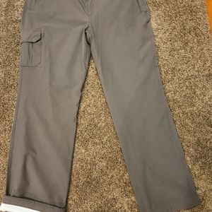 Eddie Bauer women's size 16 lined pants, gray with light blue lining.